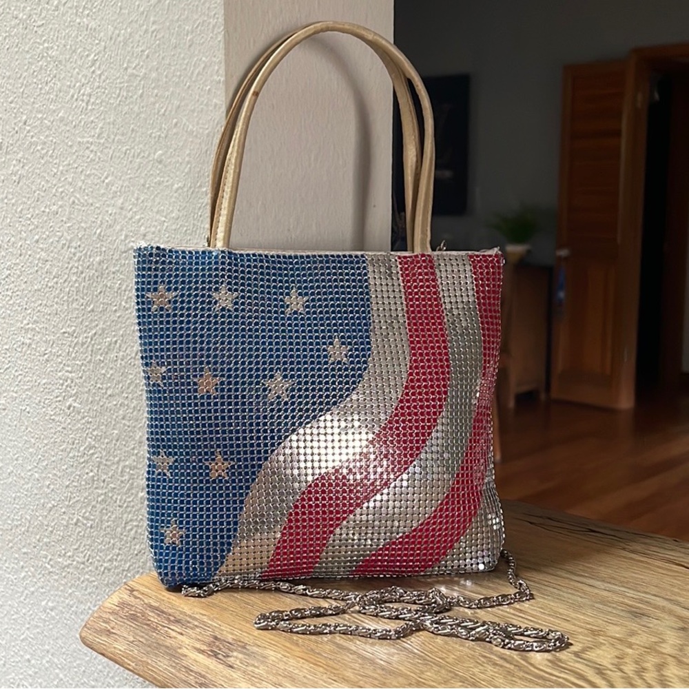 Rare Y & S Vintage Patriotic Mesh Small Handbag Crossbody Bag